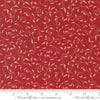 Image of Silent Night Golden Vines Crimson quilting cotton fabric by Watercolour Heart for Moda Fabrics. Features leaves on a red background. Cute Little Fabric Shop.