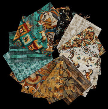 Canyonlands Fat Quarter Bundle Wild West Fabric - FATQU CANY 3PKA - 16-Piece Precut - QT Fabrics Quilting Cotton Fabric
