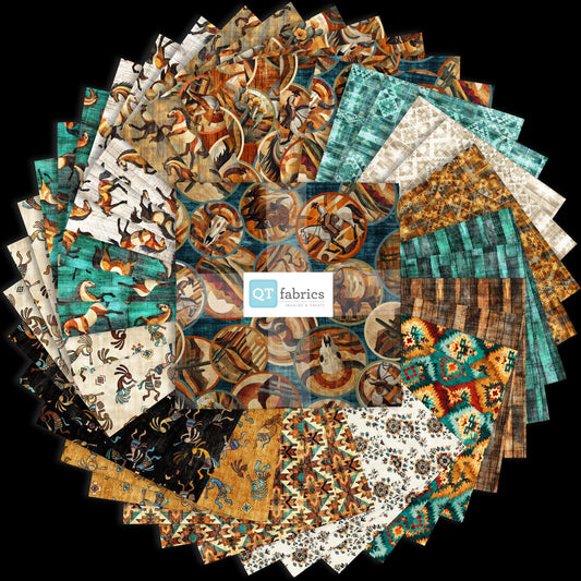 Canyonlands Layer Cake Wild West Fabric - 10SQ CANY 6PKA - 42-Piece Precut - QT Fabrics Quilting Cotton Fabric