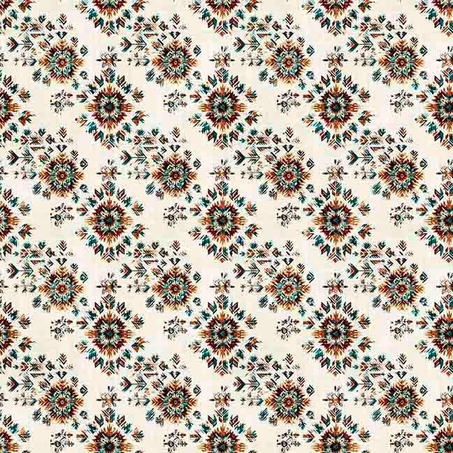 Image of Canyonlands Southwest Floral Cream quilting cotton fabric by Morris Creative Group for QT Fabrics. Features flowers on a cream background. Cute Little Fabric Shop.