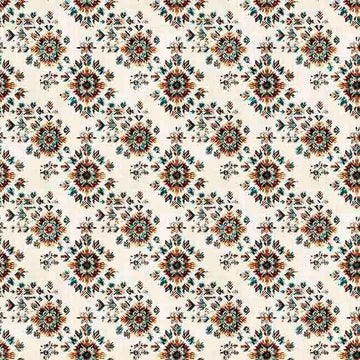 Image of Canyonlands Southwest Floral Cream quilting cotton fabric by Morris Creative Group for QT Fabrics. Features flowers on a cream background. Cute Little Fabric Shop.