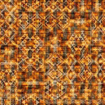 Image of Canyonlands Southwest Blanket Tonal Brown quilting cotton fabric by Morris Creative Group for QT Fabrics. Features a geometric pattern on a brown background. Cute Little Fabric Shop.