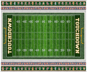 Gridiron Gang Football Field Panel Green Football Fabric - 31980 - QT Fabrics Quilting Cotton Fabric