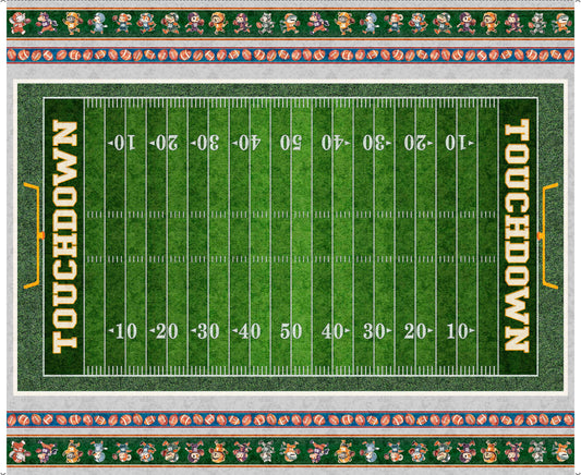 Gridiron Gang Football Field Panel Green Football Fabric - 31980 - QT Fabrics Quilting Cotton Fabric