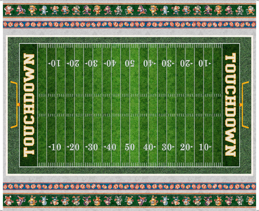 Gridiron Gang Football Field Panel Green Football Fabric - 31980 - QT Fabrics Quilting Cotton Fabric