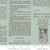 Image of True Love Alcott Text Robins Egg quilting cotton fabric by Lella Boutique for Moda Fabrics. Features text on a blue background. Cute Little Fabric Shop.