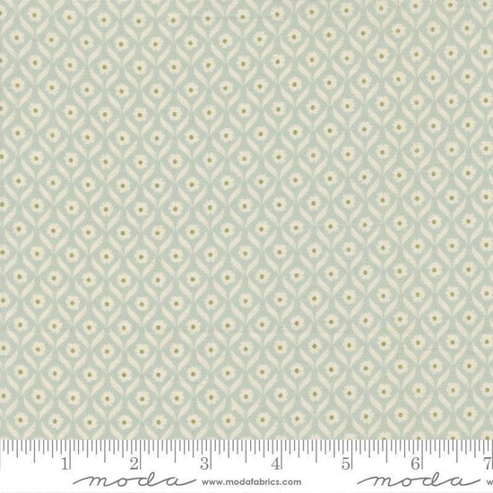 Image of True Love Wall Flower Robins Egg quilting cotton fabric by Lella Boutique for Moda Fabrics. Features flowers on a blue background. Cute Little Fabric Shop.