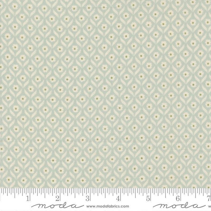 Image of True Love Wall Flower Robins Egg quilting cotton fabric by Lella Boutique for Moda Fabrics. Features flowers on a blue background. Cute Little Fabric Shop.