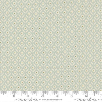 Image of True Love Wall Flower Robins Egg quilting cotton fabric by Lella Boutique for Moda Fabrics. Features flowers on a blue background. Cute Little Fabric Shop.