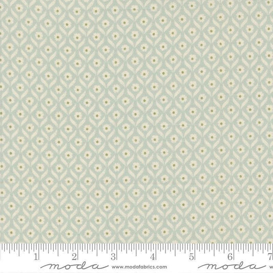 Image of True Love Wall Flower Robins Egg quilting cotton fabric by Lella Boutique for Moda Fabrics. Features flowers on a blue background. Cute Little Fabric Shop.