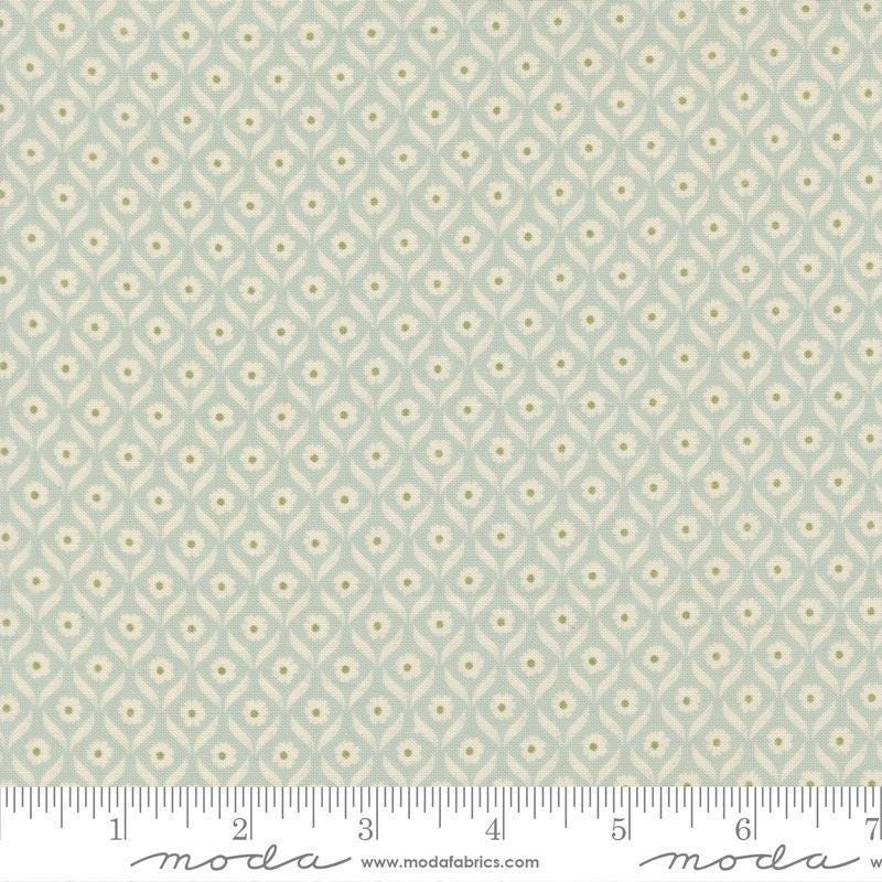 Image of True Love Wall Flower Robins Egg quilting cotton fabric by Lella Boutique for Moda Fabrics. Features flowers on a blue background. Cute Little Fabric Shop.