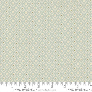 Image of True Love Wall Flower Robins Egg quilting cotton fabric by Lella Boutique for Moda Fabrics. Features flowers on a blue background. Cute Little Fabric Shop.