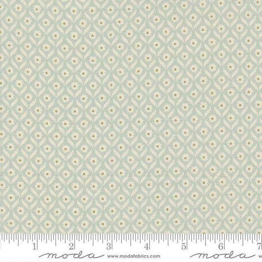 Image of True Love Wall Flower Robins Egg quilting cotton fabric by Lella Boutique for Moda Fabrics. Features flowers on a blue background. Cute Little Fabric Shop.