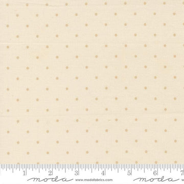 Image of True Love Magic Dot Cream quilting cotton fabric by Lella Boutique for Moda Fabrics. Features polka dots on a cream background. Cute Little Fabric Shop.