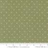 Image of True Love Magic Dot Sprig quilting cotton fabric by Lella Boutique for Moda Fabrics. Features polka dots on a green background. Cute Little Fabric Shop.
