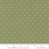 Image of True Love Magic Dot Sprig quilting cotton fabric by Lella Boutique for Moda Fabrics. Features polka dots on a green background. Cute Little Fabric Shop.