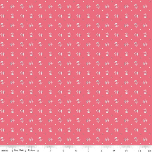 SALE Prim Daisy Tea Rose Pink Floral Fabric - C9694 - Riley Blake Quilting Cotton Fabric