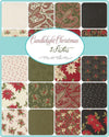 Candlelight Christmas Mini Charm Pack Leaves Fabric - 44420MC - 42-Piece Precut - Moda Fabrics Quilting Cotton Fabric