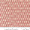 Image of Chilly Snowball Red quilting cotton fabric by Sweetwater for Moda Fabrics. Features a geometric pattern on a red background. Cute Little Fabric Shop.