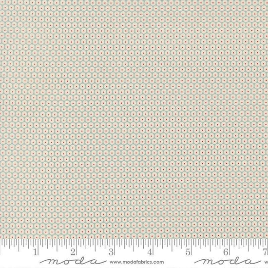 Image of Chilly Snowball Storm quilting cotton fabric by Sweetwater for Moda Fabrics. Features a geometric pattern on a blue background. Cute Little Fabric Shop.