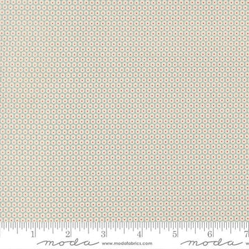 Image of Chilly Snowball Storm quilting cotton fabric by Sweetwater for Moda Fabrics. Features a geometric pattern on a blue background. Cute Little Fabric Shop.