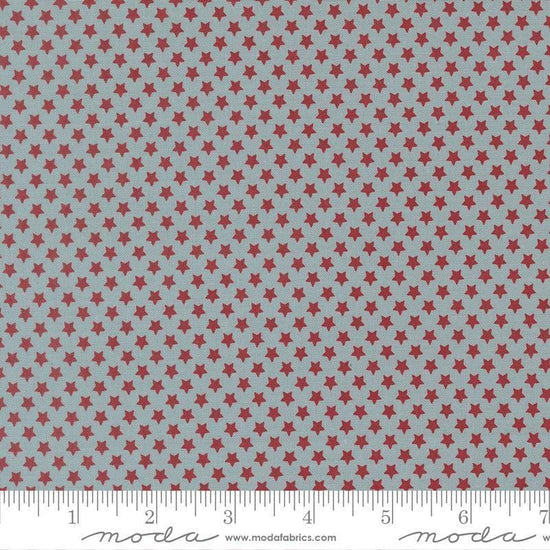 Image of Chilly Star Bright Storm quilting cotton fabric by Sweetwater for Moda Fabrics. Features stars on a blue background. Cute Little Fabric Shop.