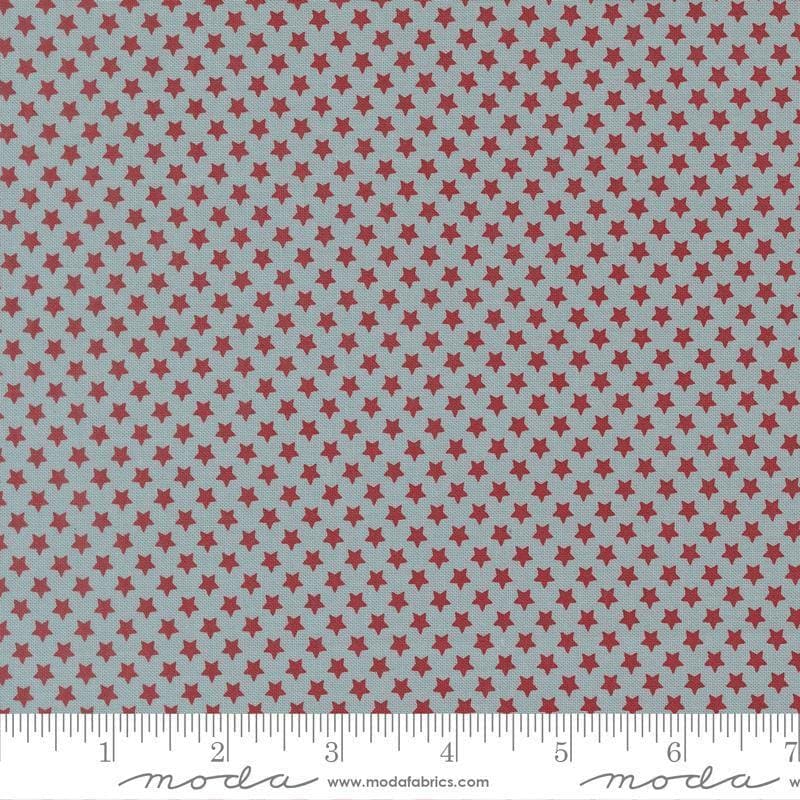 Image of Chilly Star Bright Storm quilting cotton fabric by Sweetwater for Moda Fabrics. Features stars on a blue background. Cute Little Fabric Shop.
