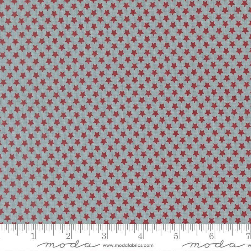 Image of Chilly Star Bright Storm quilting cotton fabric by Sweetwater for Moda Fabrics. Features stars on a blue background. Cute Little Fabric Shop.