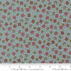 Image of Chilly Christmas Flowers Storm quilting cotton fabric by Sweetwater for Moda Fabrics. Features flowers on a blue background. Cute Little Fabric Shop.