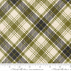 Image of Chilly Plaid Pine quilting cotton fabric by Sweetwater for Moda Fabrics. Features plaid on a green, cream, and blue background. Cute Little Fabric Shop.