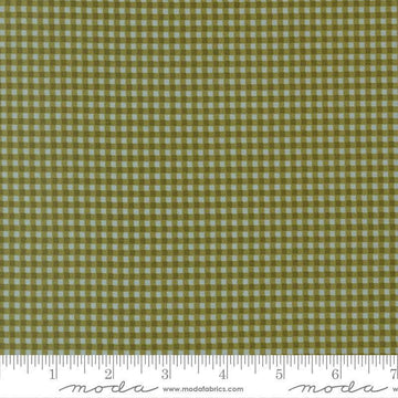 Image of Chilly Gingham Pine quilting cotton fabric by Sweetwater for Moda Fabrics. Features gingham on a green background. Cute Little Fabric Shop.