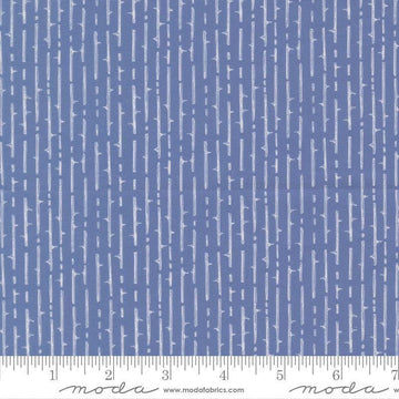 Image of Coven Thorny Stripes Dusk quilting cotton fabric by Robin Pickens for Moda Fabrics. Features stripes on a blue background. Cute Little Fabric Shop.