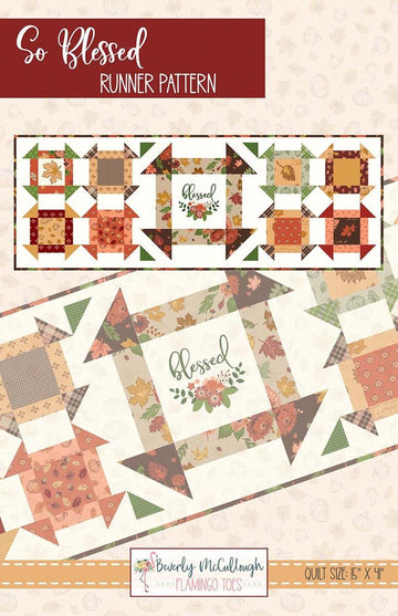 SALE So Blessed Table Runner PATTERN Precut Friendly Pattern - Riley Blake INSTRUCTIONS Only