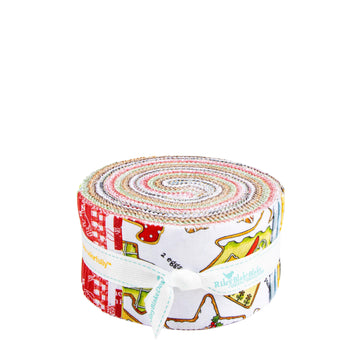 Gingerbread 2.5" Rolie Polie Christmas Fabric - RP-17840-40 - 40-Piece Precut - Riley Blake Quilting Cotton Fabric