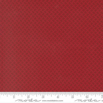 Image of Joyful Gatherings II Six Pack Dot Deep Crimson quilting cotton fabric by Primitive Gatherings for Moda Fabrics. Features dots on a red background. Cute Little Fabric Shop.