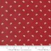 Image of Joyful Gatherings II Poinsettia Deep Crimson quilting cotton fabric by Primitive Gatherings for Moda Fabrics. Features flowers on a red background. Cute Little Fabric Shop.