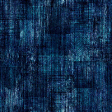MINKY Into The Woods Wood Texture Navy Blue Printed Texture Fabric - 30840 - QT Fabrics 100% Polyester Fabric