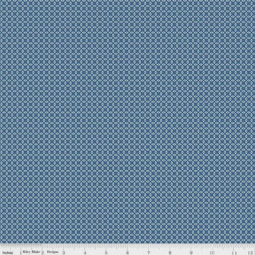 Fat Quarter End of Bolt - Vintage Happy 2 Orange Peel C9144 Denim - Riley Blake Designs - Lori Holt Geometric - Quilting Cotton Fabric