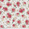 Fat Quarter End of Bolt - FLANNEL Baby Girl Floral F11440 White - Riley Blake - Flowers  Cream Pink - FLANNEL Cotton Fabric