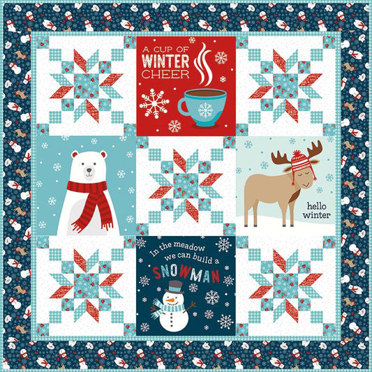 Winter Cheer Panel Quilt Kit - Lori Whitlock - A Perfect Winter  - Riley Blake - Pattern Fabric Kit -  Quilting Cotton