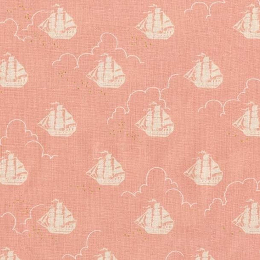 22" End of Bolt - Peter Pan - Jolly Roger - Blossom - Sarah Jane for Michael Miller - Pink METALLIC SPARKLE - Quilting Cotton Fabric