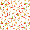 24" End of Bolt  La Vida Loca Hot, Hot, Hot CX9425 White - Michael Miller - Peppers Vegetables - Quilting Cotton Fabric