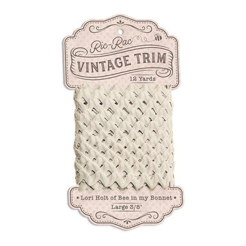 Lori Holt Vintage Large Trim on Cardboard Spool Linen Cream 5/8" Trim - Riley Blake 12 Yards of Polyester Trim