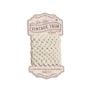 Lori Holt Vintage Trim Small on a Cardboard Spool Linen Cream 1/4" Trim - Riley Blake 12 Yards of Polyester Trim