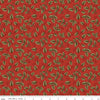 Image of Tangled Gardens Leaves Red quilting cotton fabric by Diane Labombarbe for Riley Blake Designs. Features leaves on a red background. Cute Little Fabric Shop.