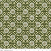 Image of Tangled Gardens Medallions Hunter quilting cotton fabric by Diane Labombarbe for Riley Blake Designs. Features flowers on a green background. Cute Little Fabric Shop.