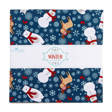 SALE A Perfect Winter 10" Stacker Christmas Fabric - 10-17990-42 - 42-Piece Precut - Riley Blake Quilting Cotton Fabric