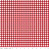 Image of A Perfect Winter Plaid Red quilting cotton fabric by Lori Whitlock for Riley Blake Designs. Features gingham on a red background. Cute Little Fabric Shop.