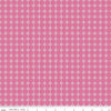 Image of Chasing Rainbows Interlink Pink quilting cotton fabric by Leslie Ryan for Riley Blake Designs. Features a geometric pattern on a pink background. Cute Little Fabric Shop.