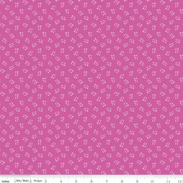 Image of Chasing Rainbows Scattered Stems Mulberry quilting cotton fabric by Leslie Ryan for Riley Blake Designs. Features flowers on a purple background. Cute Little Fabric Shop.